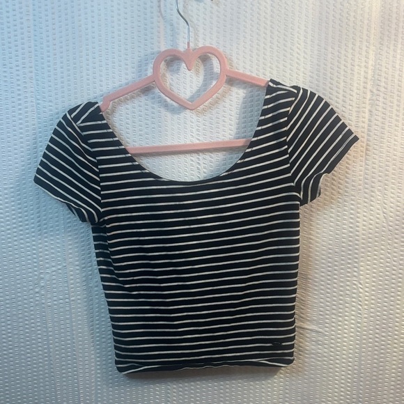 American Eagle Outfitters Tops - American Eagle Outfitters Striped Black and White Bodysuit